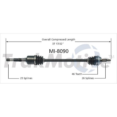 Surtrack Axle Cv Axle Shaft, Mi-8090 MI-8090